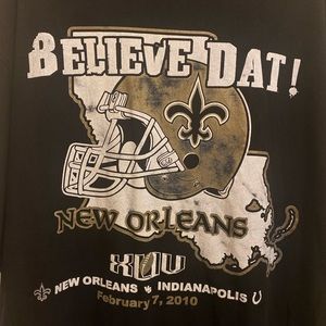 Vintage Y2K NOLA Saints Believe Dat Super Bowl XLIV Tee